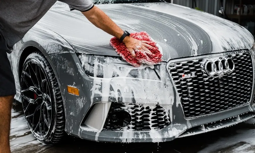 Exterior car wash and wax service